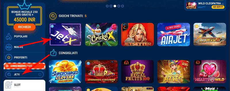 Come trovare JetX su Mostbet