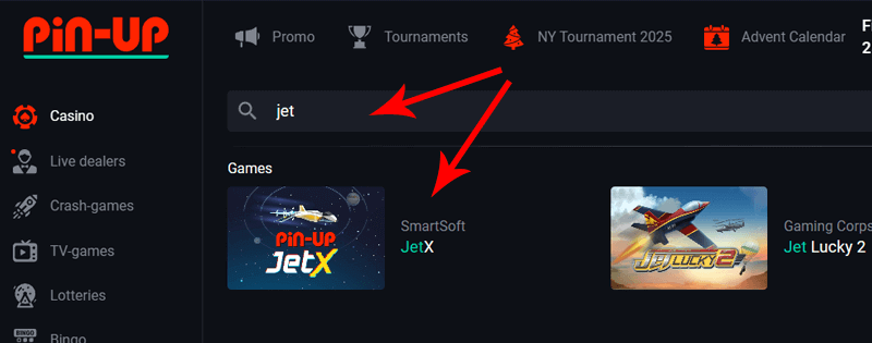How to find JetX at Pin-Up