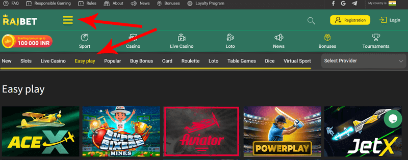 How to find JetX at Rajbet